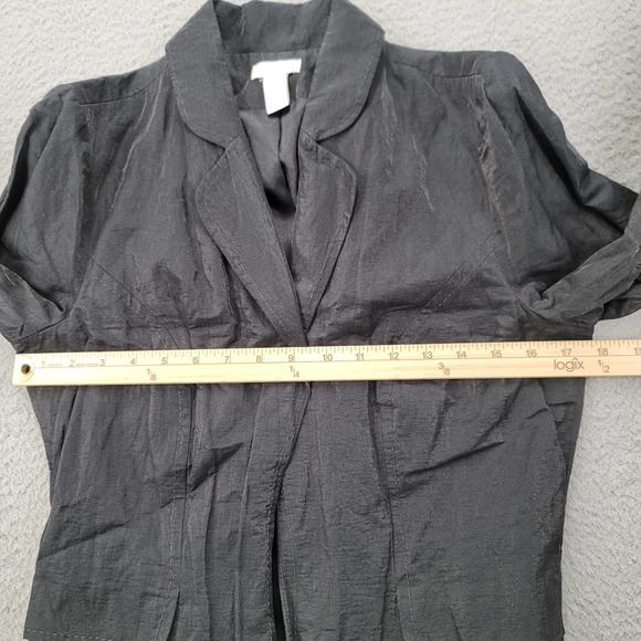 Chicos Jacket Womens 0 S/4 Black Blazer Coat‎ Classic Pockets Collar Button Up - Picture 10 of 13